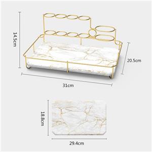 Metal toothbrush holder with absorbent diatomite holder mat