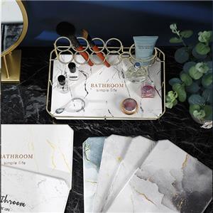 Metal toothbrush holder with absorbent diatomite holder mat