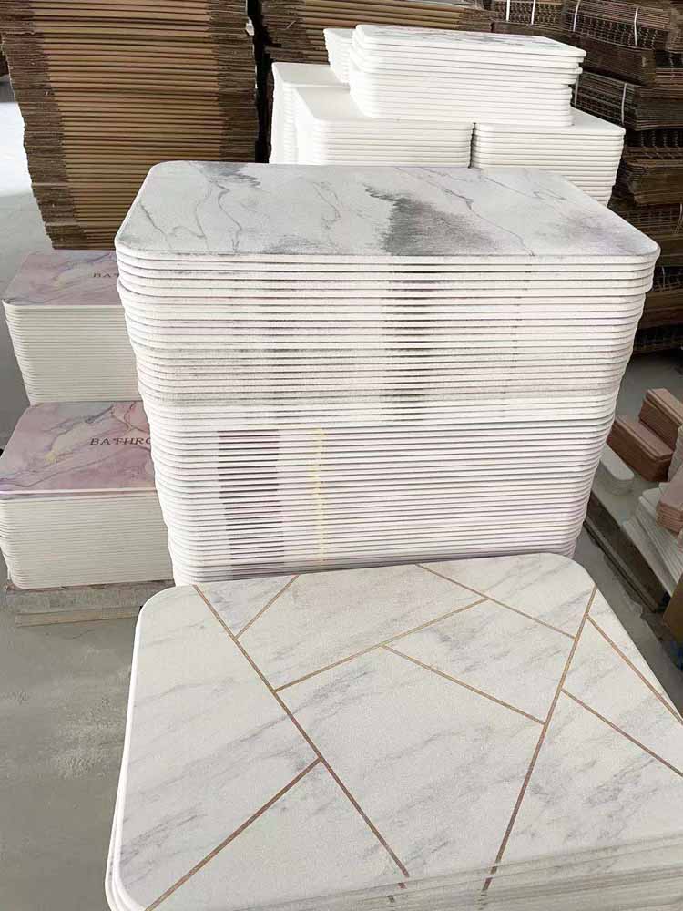marble bath mat