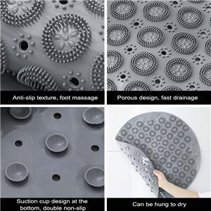 Non slip round bathroom PVC bath mat for inside bath