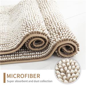 Anti-slip Microfiber Bath Rug Super Absorbent Chenille Bath Mat