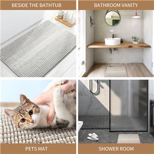 Anti-slip Microfiber Bath Rug Super Absorbent Chenille Bath Mat