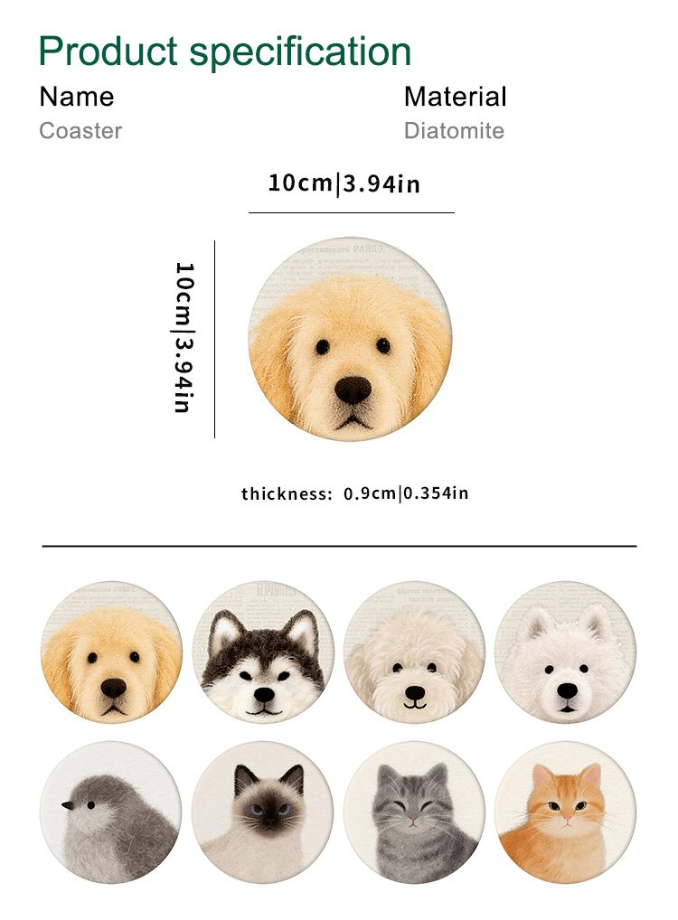 Absorbent Diatomite Coaster Absorbent Diatomite Coaster