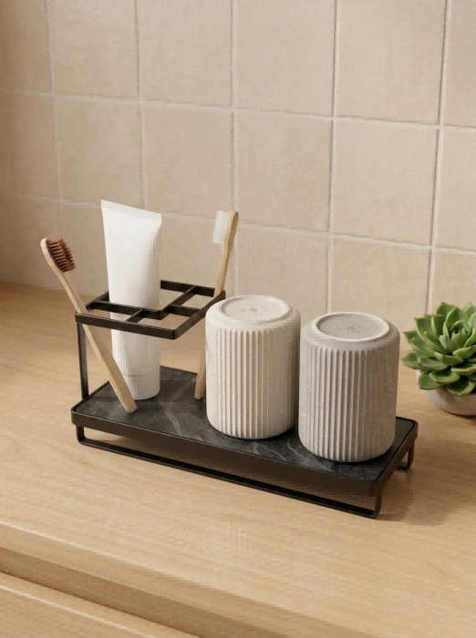 Toothbrush Holder with Diatomite Drying Mat Toothbrush Holder with Diatomite Drying Mat