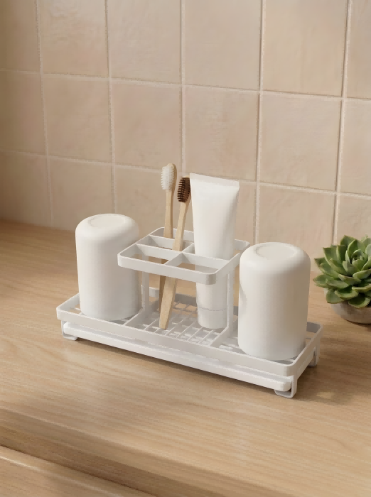 Toothbrush Holder with Diatomite Drying Mat Toothbrush Holder with Diatomite Drying Mat