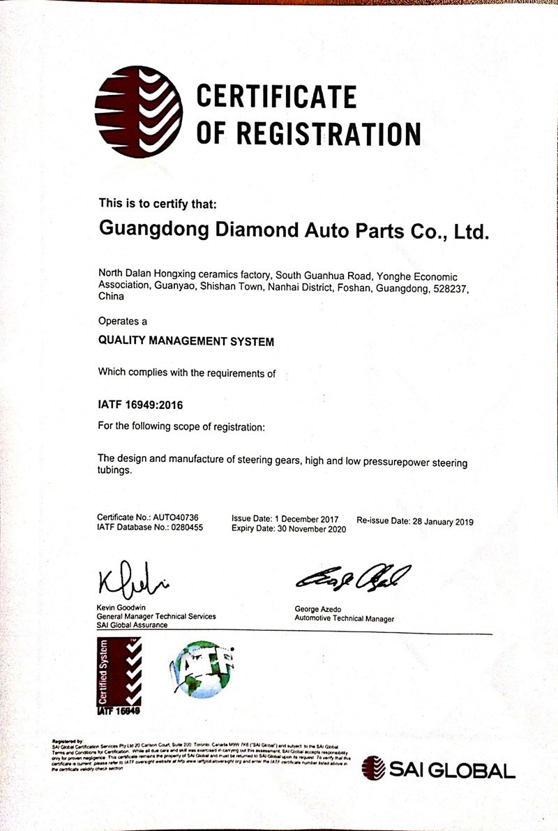 Certificat IATF16949