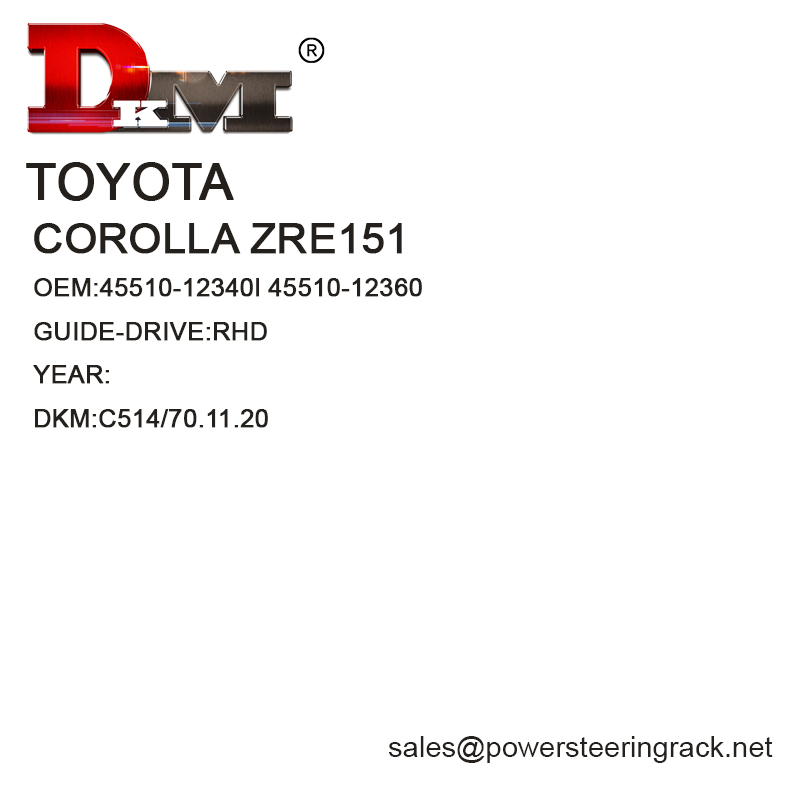 45510-12340 45510-12360 Toyota corolla RHD manual de direção assistida cremalheira
