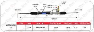 MR374045 MITSUBISHI H77 LHD Cremallera de dirección asistida hidráulica
