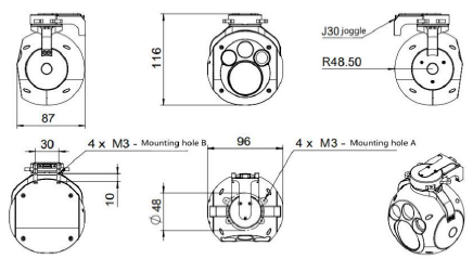 Digital zoom EO IR gimbal