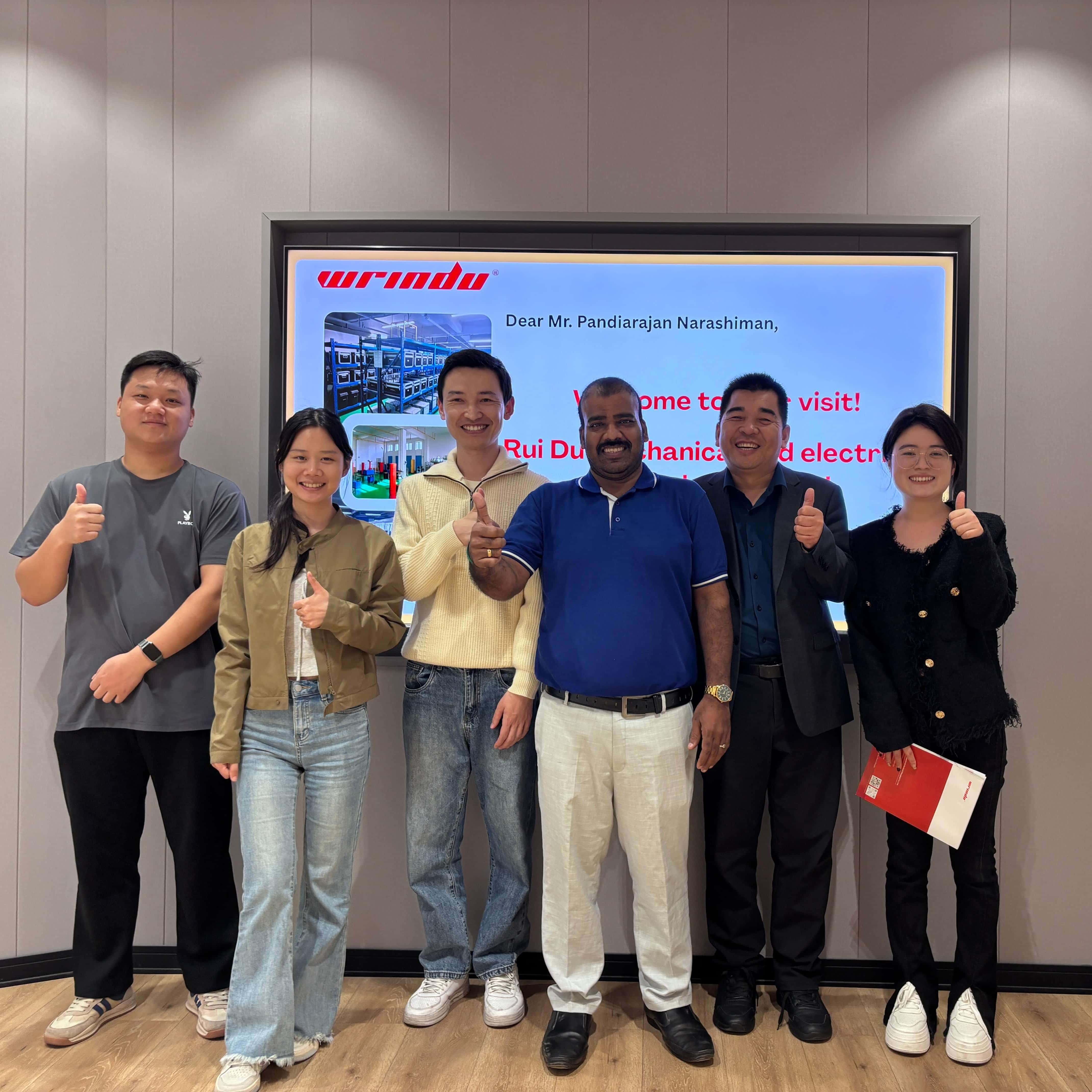 Indian Customer Visits Wrindu for Testing Equipment Demo