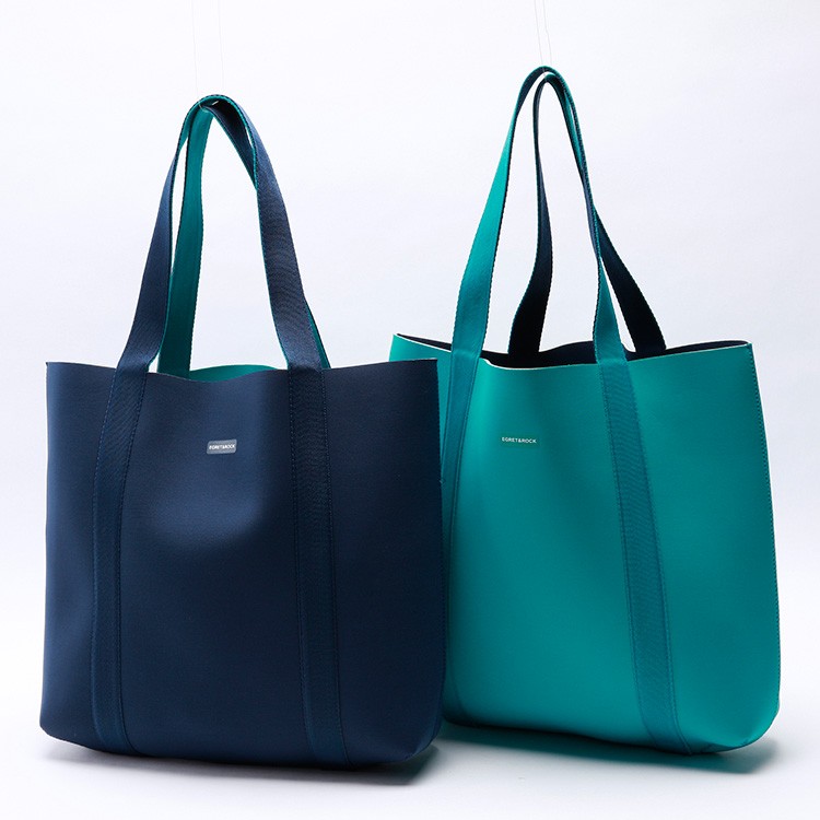 teal tote bag