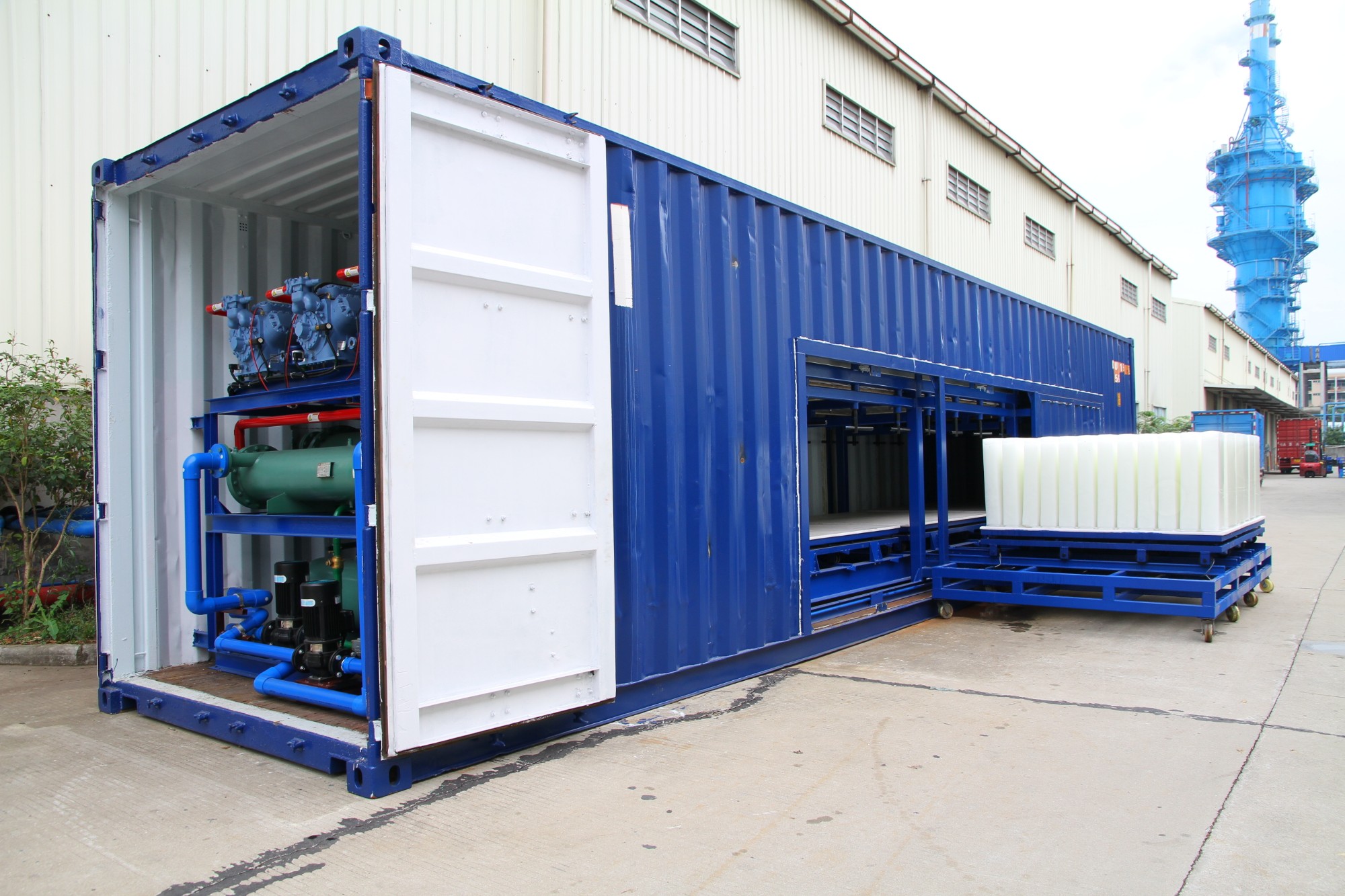 Direct Cooling Aluminum Type 10tons Containerized Block Ice Machine