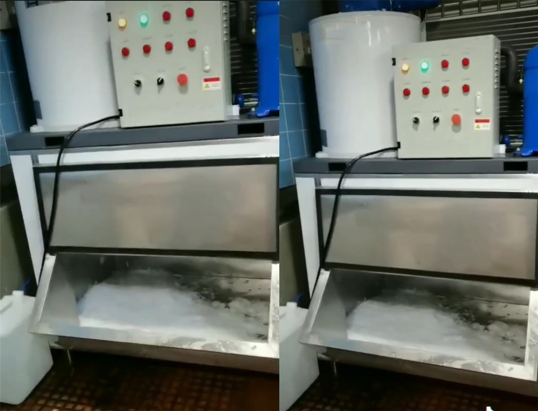 máquina de gelo em flocos