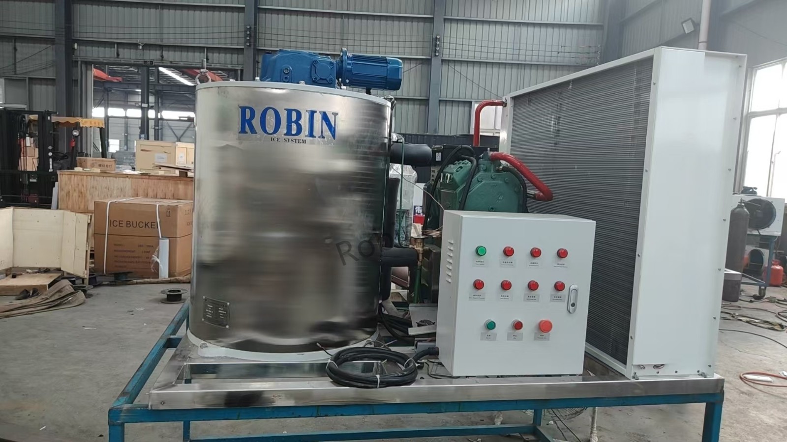 Máquina de hielo en copos
