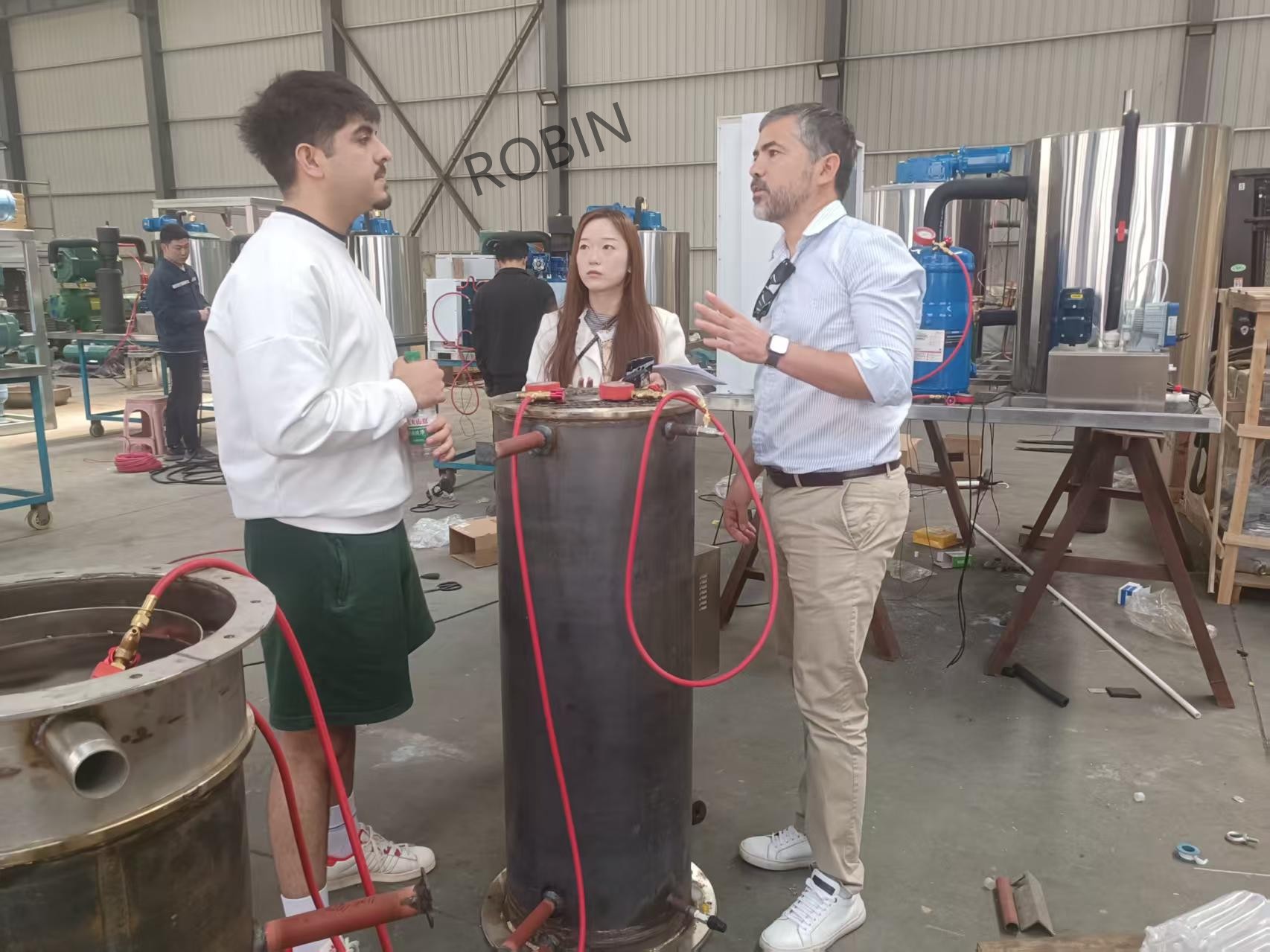 Máquina de hielo en tubo industrial