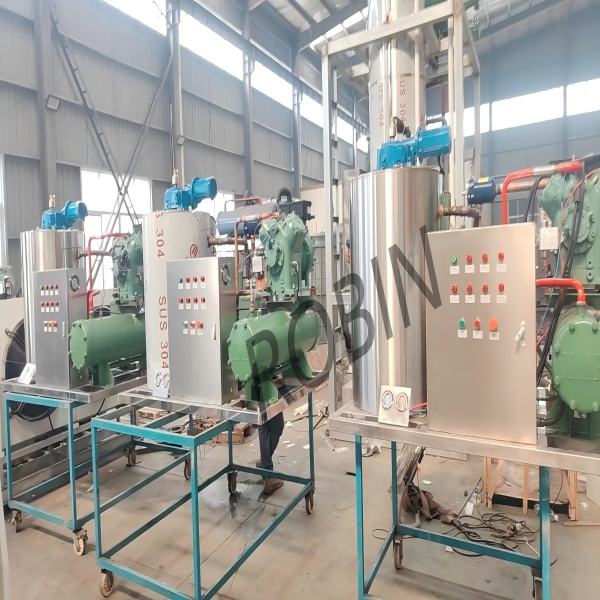 Four Sets of 3T Seawater Flake Ice Machines for Ecuadorian Customer Complete Factory Acceptance