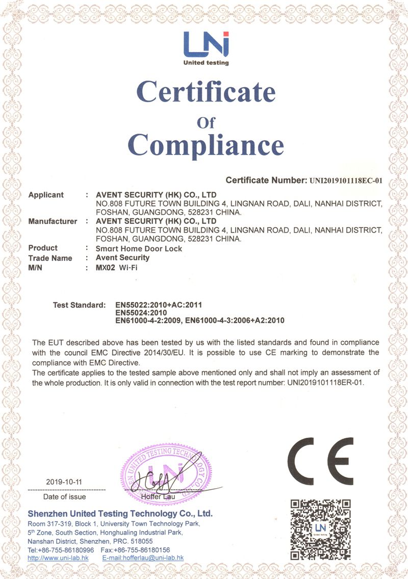MX02 CE Certificate
