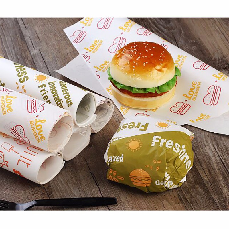 Custom Food Grade Sandwich Hamburger Wrapping Packaging