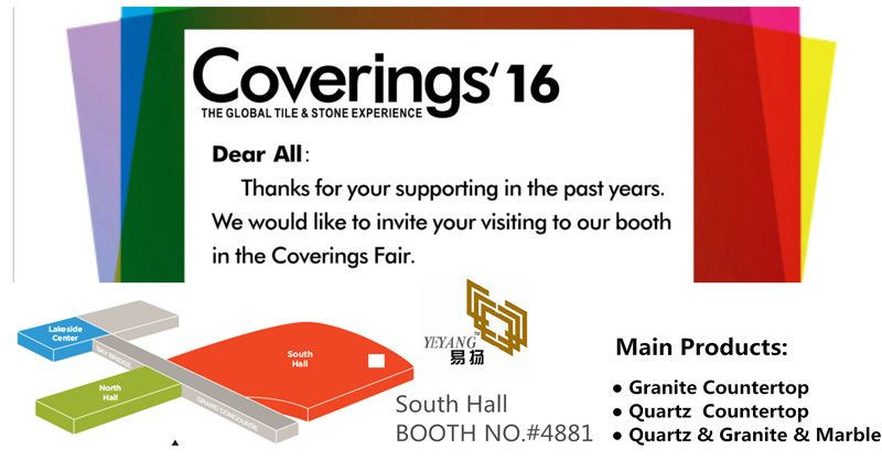YEYANG Stone Fair Booth(South Hall NO.#4881) of Coverings 2016