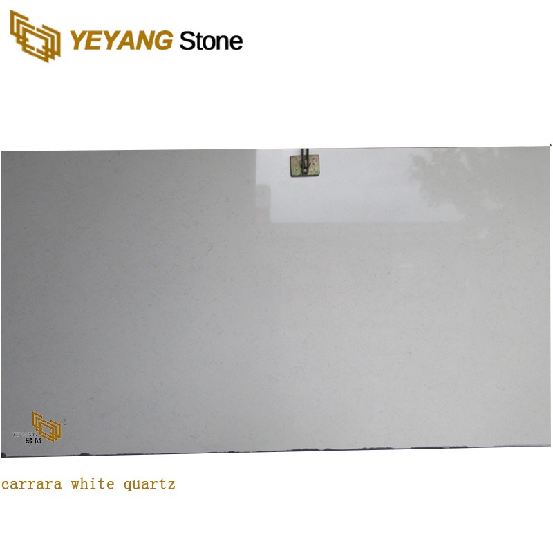 Carrara White Artificial Engineered Quartz Stone Marble Flooring Tile