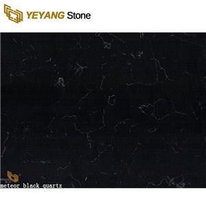 Hot Sale Natural Black Sparkle Quartz Stone Interior Floor And Wall Tiles