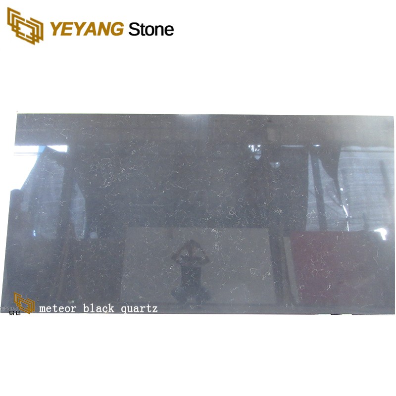 Hot Sale Natural Black Sparkle Quartz Stone Interior Floor And Wall Tiles