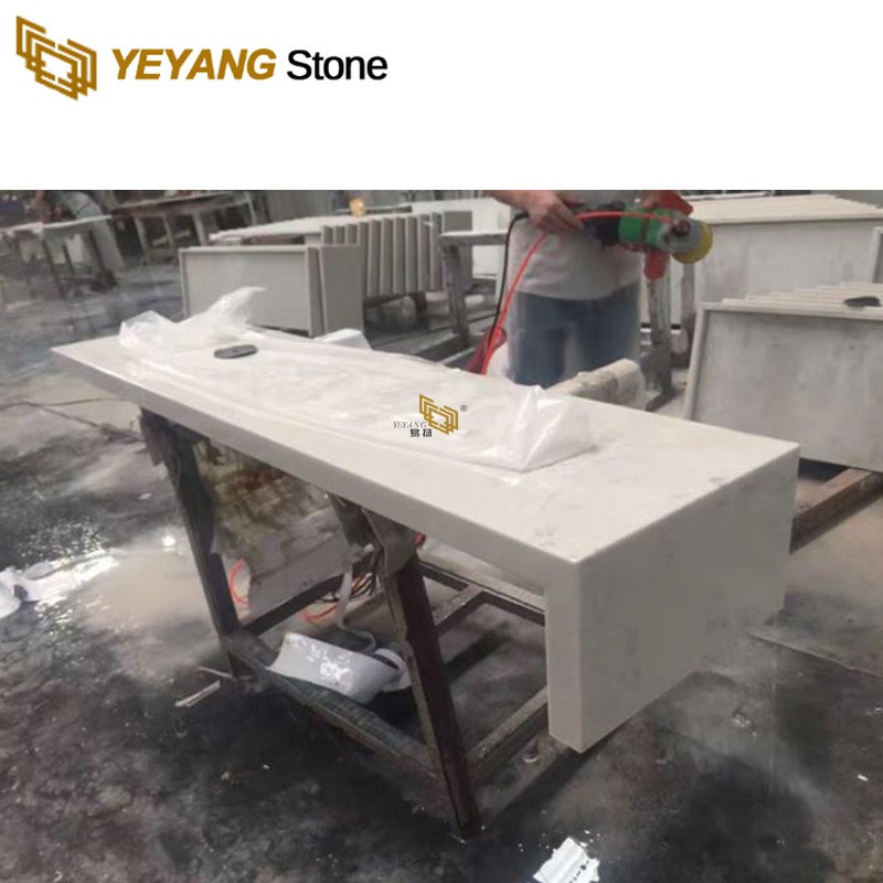White Quartz Artificial Stone Vanity Top Countertops