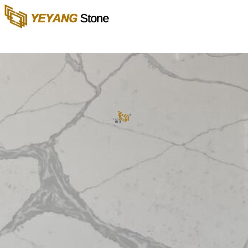 Man-Made Stone Crystal Quartz Floor Tile Slabs For Stair Design