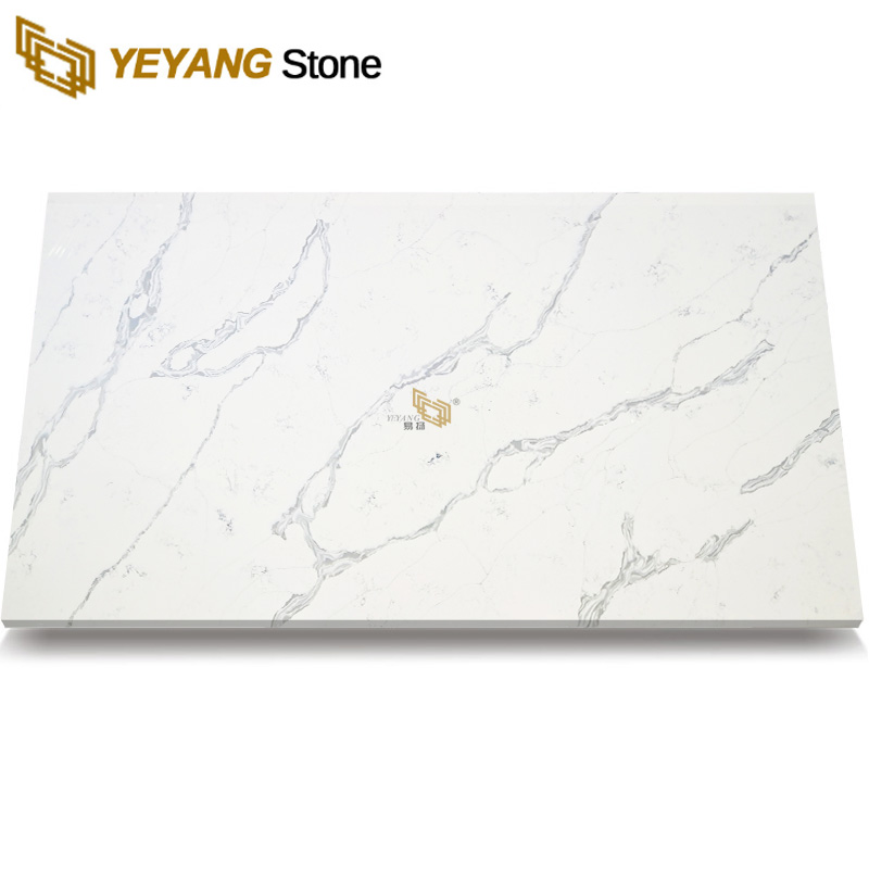 Artificial White Quartz Stone Countertops Big Slabs - F6003
