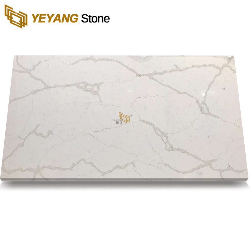 Natural Calacatta White Artificial Stone Quartz Slabs for Countertop Vanity Top