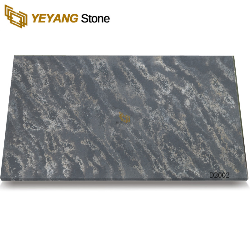White Composite Quartz Stone Slabs for Kitchen Countertop D2002