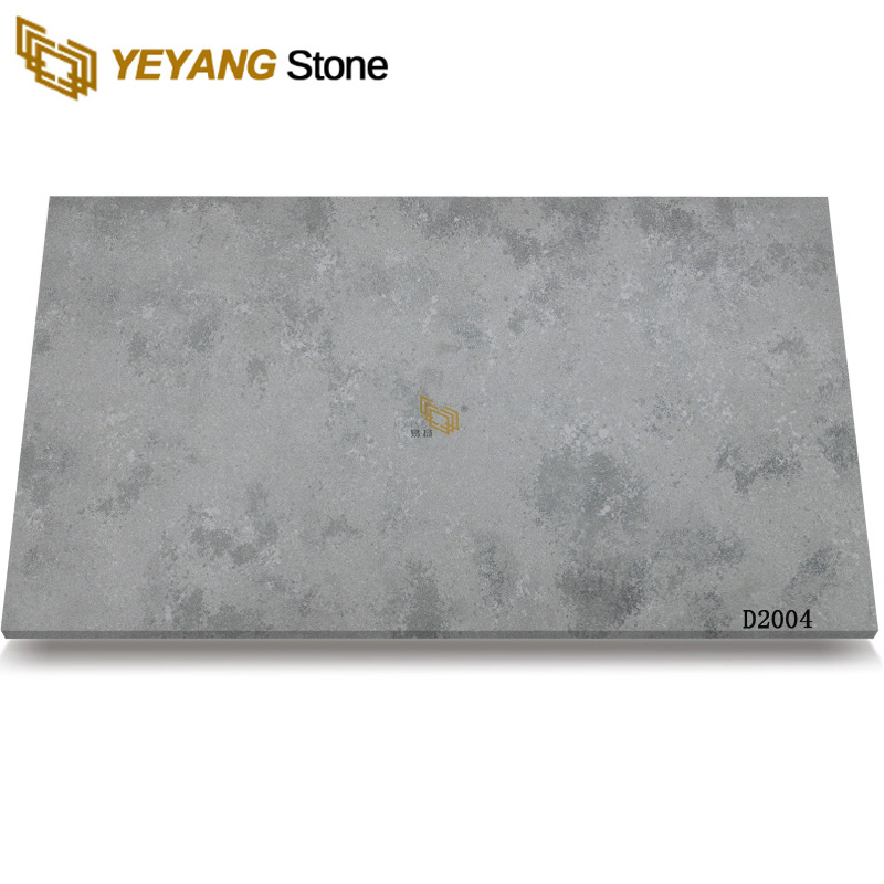 Piedra de cuarzo de color gris natural para encimera Vanity Top Island Benchtop D2004