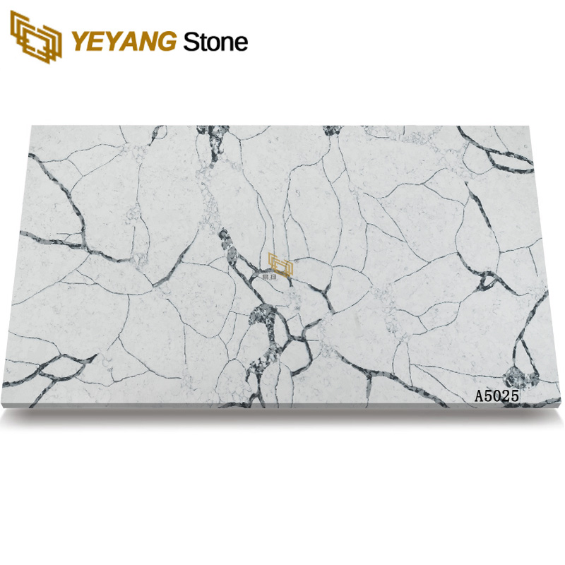 Black Vein Calacatta kunstig bordplade Quartz Stone Slab A5025