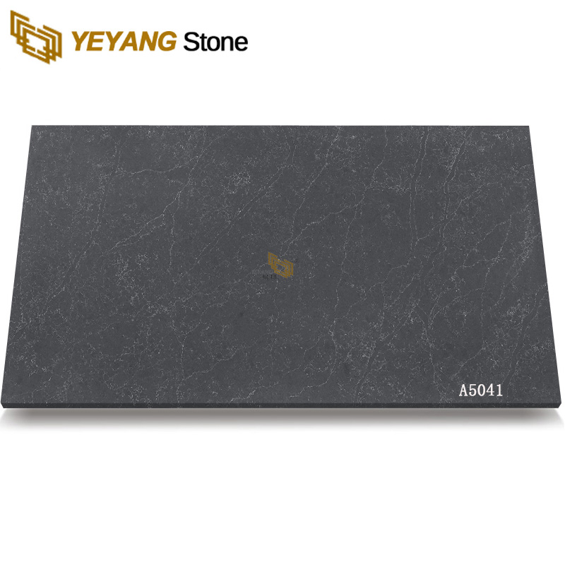 Natural White Thin Line Black Engineering Quartz Stone Slab A5041