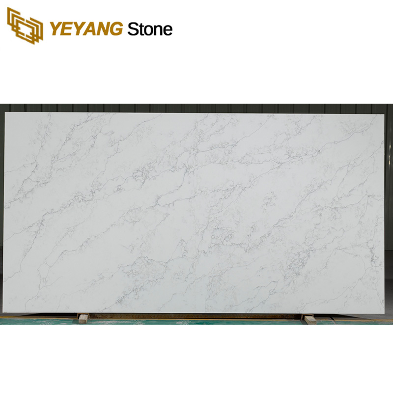 White Color Artificial Quartz Stone Slabs D2019
