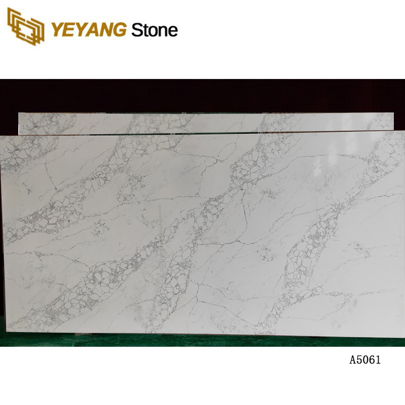 ​White Quartz slab, Cut To Size Artificial quartz Tile A5061