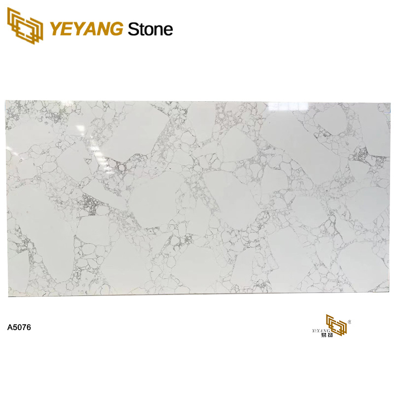 Artificial Stone Calacatta White Quartz Slabs A5076