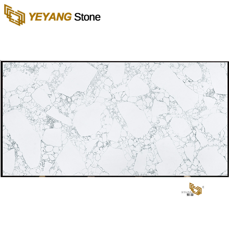Artificial Stone Calacatta White Quartz Slabs A5076