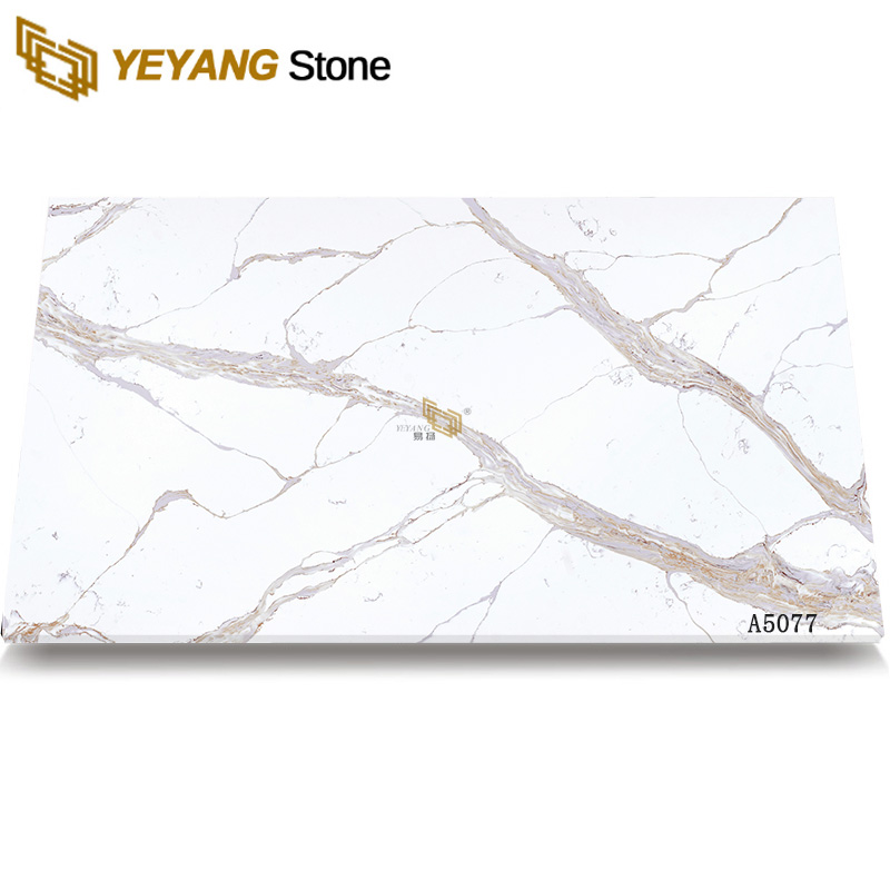 Engineered Stone polierte weiße Quarzplatte A5077
