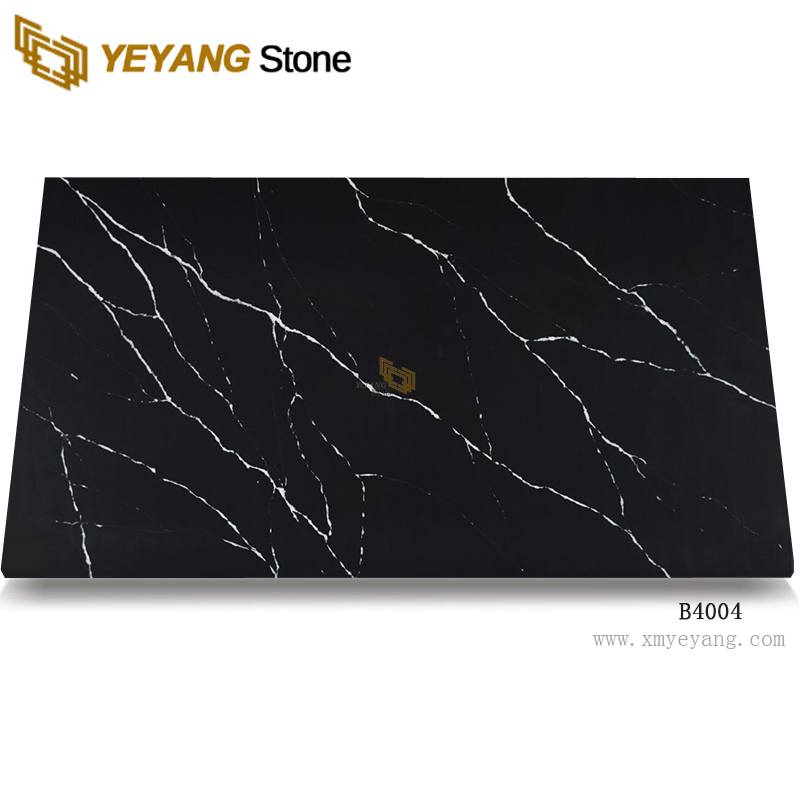 Interior Tiles Sparkle Black Artificial Quartz Stone - B4004