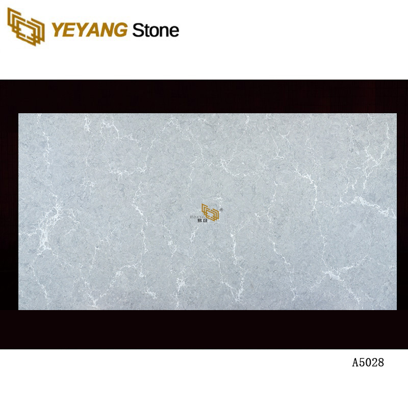 Placi cu aspect marmură gri Starlight Quartz Sparkle Placă de piatră de cuarț pentru blat - A5028