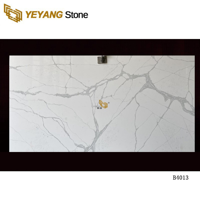 Artificial Sparkling White Quartz Stone Vanity Top For Bathroom -B4013