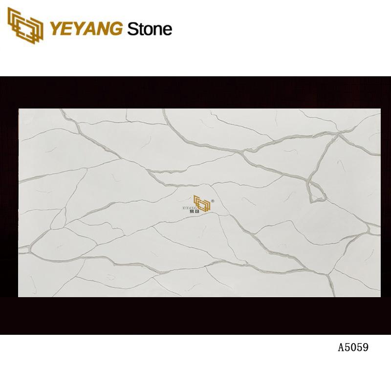 600x600 Carrara & Calacatta White Artificial Quartz Stone Flooring Tile - A5059