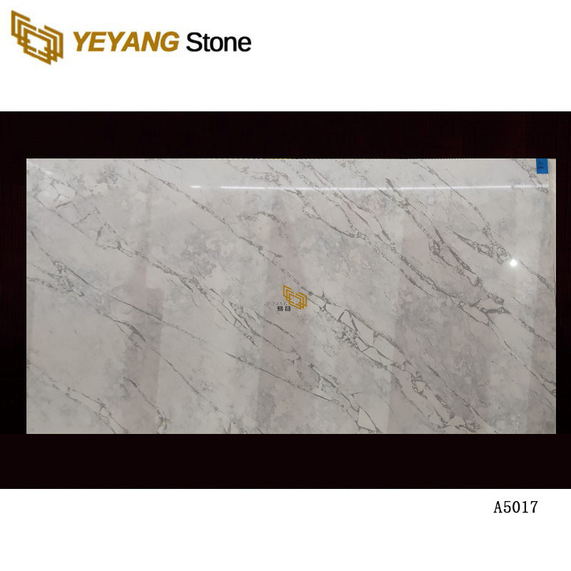Γκρι τεχνητή πέτρα χαλαζία για πλακάκια δαπέδου κουζίνας &αμπέραζ
; μπάνιου - A5017