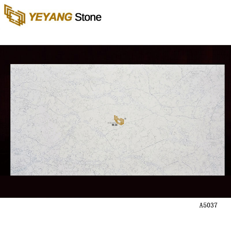 Artificial Quartz Stone Slab Supplier White Stone A5037