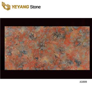 Manufactured Red Quartz For Kitchen Countertops Good Surface