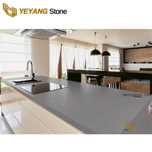 What is the feeling of dark quartz stone as a kitchen island?