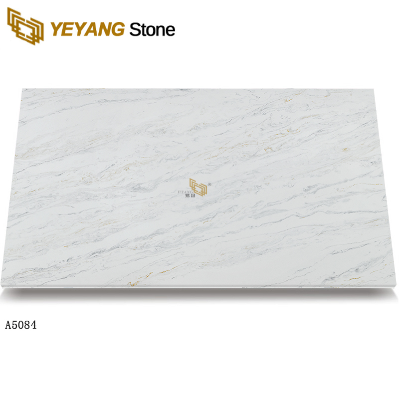 Grey quartz white countertops quartz slab calacatta quartz backsplash A5084