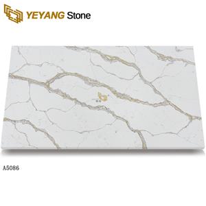Calacatta gold quartz white marble look quartz slab tiles A5086