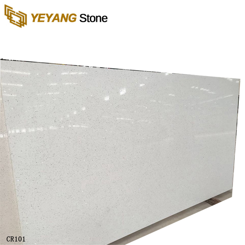 Comptoirs de cuisine en quartz artificiel avec quartz blanc Cryatal